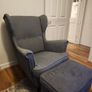 Modern Ikea Wingback Chair + Ottoman Image 2