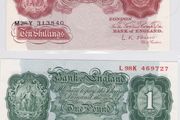 2 x G.B. / England L.K. O'Brien Banknotes