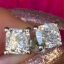 2 Carat White Gold Diamond Earrings Image 4
