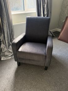 Grey Upholstered Armchair Excellent Condition