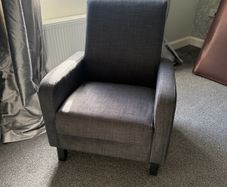Grey Upholstered Armchair Excellent Condition