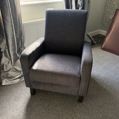 Grey Upholstered Armchair Excellent Condition