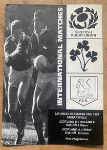 Very Rare 1991 Scotland B v Ireland B - International Match Programme