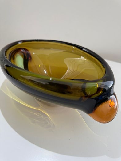 Large Czech Sommerso Art Glass Sculptural Bowl. c.1960s