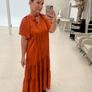 tiered orange maxi dress Image 2