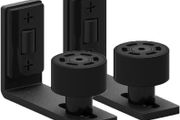 Floor Guide for Wall Mount Barn Door Adjustable, Quietly and Smoothly (Black-2pcs)