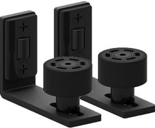 Floor Guide for Wall Mount Barn Door Adjustable, Quietly and Smoothly (Black-2pcs)