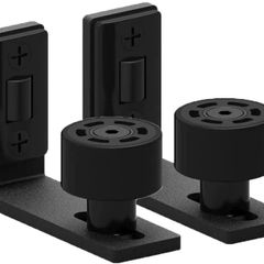 Floor Guide for Wall Mount Barn Door Adjustable, Quietly and Smoothly (Black-2pcs)