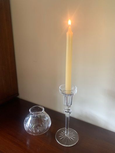 Waterford glass candle holder