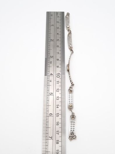Vintage Geometric 925 Sterling Silver Cubic Zirconia Bracelet