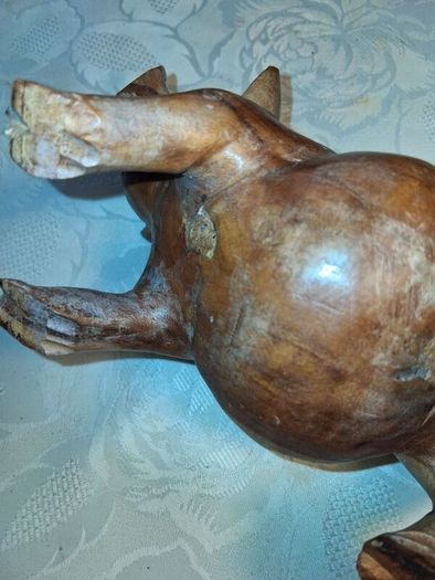 Hardwood Handcarved Pig