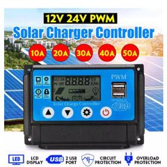 Efficient 10A  12V  Solar Charge Controller PWM Controller LCD Dual USB 5V Output Solar Panel PV Regulator