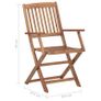 Folding Garden Chairs 6 pcs Solid Acacia Wood Image 2