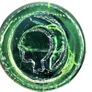 Clear Crackle Shot Glass with Applied Green Glass Medallion Image 8