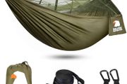 NEW SALE | Camping Hammock with Mosquito Net, Ultralight 210T Parachute Nylon with Two 10FT Tree Straps for Outdoor Camping Accessories