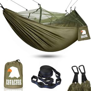 NEW SALE | Camping Hammock with Mosquito Net, Ultralight 210T Parachute Nylon with Two 10FT Tree Straps for Outdoor Camping Accessories