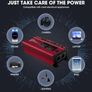 12V to 240V AC Car Converter, Power Inverter with 3.1A 4 USB 2 AC Sockets Dual Car Adapter, 2 LED Display, for Travel Camping RV Motorhomes Boat, Red Image 3