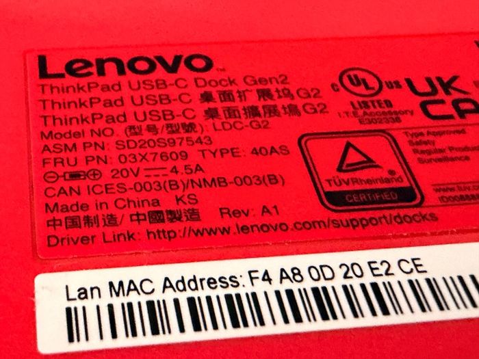Lenovo Dock USB C Gen2 ThinkPad Brand New
