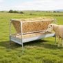 Livestock Hay Feeder, 2 in 1 Grain & Hay Feeder, 300L Capacity, 147 cm Long Goat Pasture Feeding with Deeper Feeding Pan, Heavy Duty Steel Grain Holder for Sheep Sheds, Farms, Horse Barns, Yards Image 8