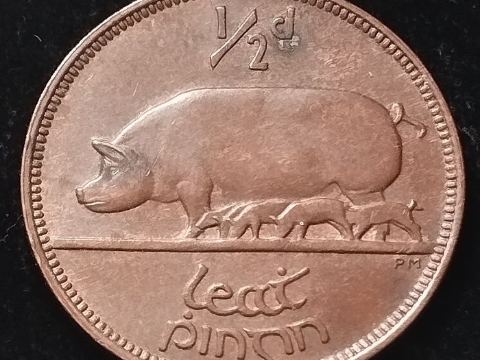 #167 - Ireland - 1928 - Half Penny - AU - KM.2