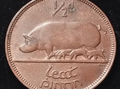 #167 - Ireland - 1928 - Half Penny - AU - KM.2