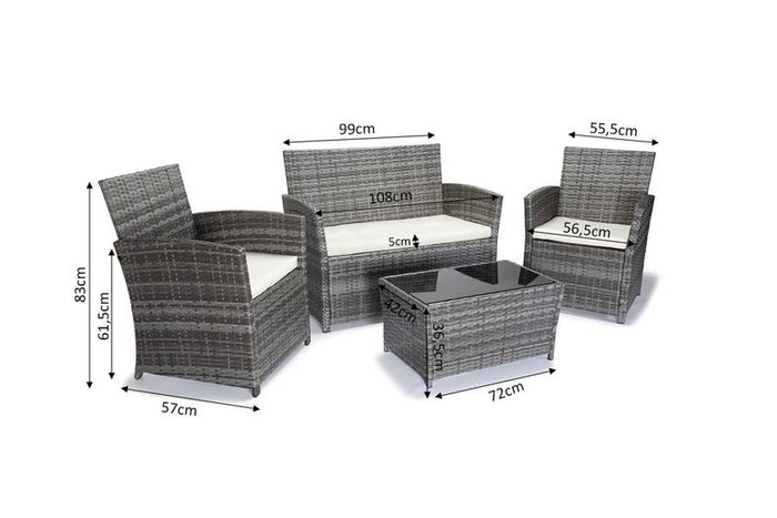 Lakeside 4 Seater Garden Furniture Set with Table