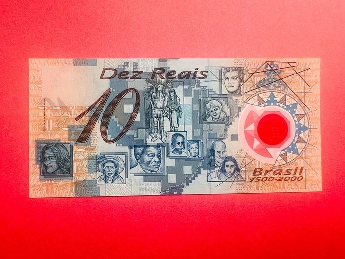 Brazil   10  Reals   2000  Pick  248a  Polymer / Plastic  Scarce  ( Uncirculated )