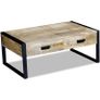 Coffee Table with 2 Drawers Solid Mango Wood 100x60x40 cm Image 3