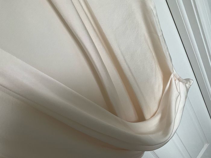 Mango cream satin wrap blouse
