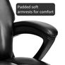 Executive Office Chair, PU Leather Ergonomic Desk Chair, Black High Back, Thick Padded Cushion, Heavy Duty, Height Adjustable, Soft Arms, Reinforced, Comfortable Business Computer Chairs Image 3