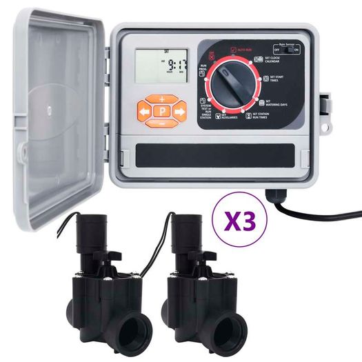 Garden Water Irrigation Controller with 6 Solenoid Valves