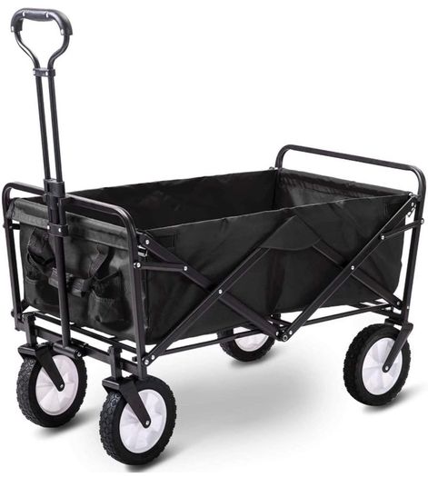 Folding Camping Cart Garden Wagon 4 Wheeled Collapsible Festival Trolley, Portable Garden Cart & DIY Waste Wagon - 150KG Capacity (FREE POSTAGE)