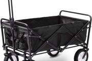 Folding Camping Cart Garden Wagon 4 Wheeled Collapsible Festival Trolley, Portable Garden Cart &amp; DIY Waste Wagon - 150KG Capacity (FREE POSTAGE)