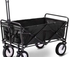 Folding Camping Cart Garden Wagon 4 Wheeled Collapsible Festival Trolley, Portable Garden Cart & DIY Waste Wagon - 150KG Capacity (FREE POSTAGE)