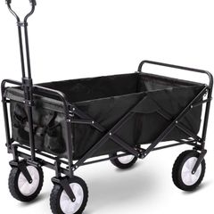 Folding Camping Cart Garden Wagon 4 Wheeled Collapsible Festival Trolley, Portable Garden Cart & DIY Waste Wagon - 150KG Capacity (FREE POSTAGE)