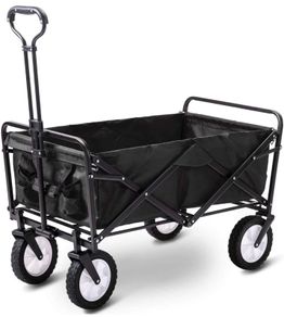 Folding Camping Cart Garden Wagon 4 Wheeled Collapsible Festival Trolley, Portable Garden Cart & DIY Waste Wagon - 150KG Capacity (FREE POSTAGE)
