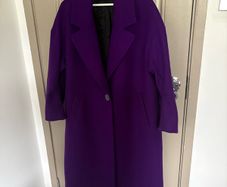 New Zara oversized wool mix coat in deep purple