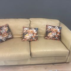 2 seater & 3 seater sofa bed  leather couch