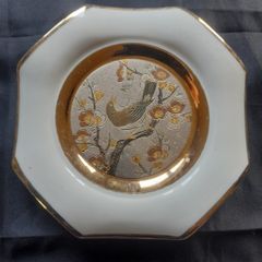 Old Chokin Japanese Plate 24 karat gold gilded trim Made in Japan Postage Available