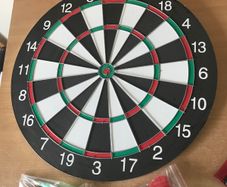 Dart board with 6 darts