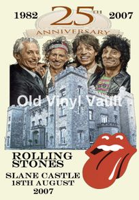 Rolling Stones Vintage Concert Poster Slane Castle Ireland 2007 25th Anniversary