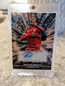 2025-26 Topps Chrome UCC Rio Ngumoha Rookie Black Lazer Auto Liverpool RC Mint