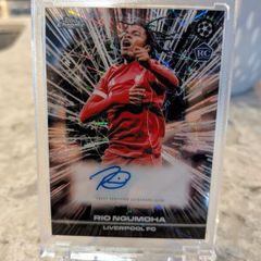 2025-26 Topps Chrome UCC Rio Ngumoha Rookie Black Lazer Auto Liverpool RC Mint