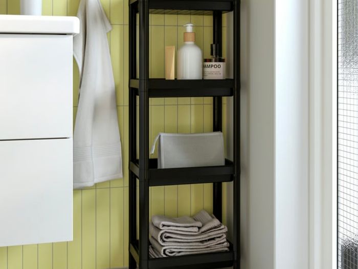 Black shelves