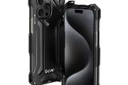For Apple iPhone 15 Pro Max R-JUST Shockproof Armor Metal Protective Case Black