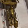 Antique Brass Horse & Hay Cart . Image 7