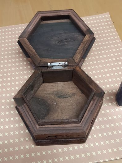 Trinket box carved hardwood
