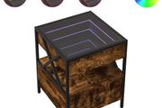 Bedside Table with Infinity LED Smoked Oak