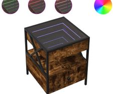 Bedside Table with Infinity LED Smoked Oak