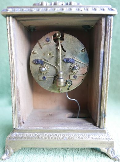 Antique French  Travel Pendulum Clock, Decorated with Flowers, with an Enameled Dial. Grand Prix de L'Horlogerie 1878 (WORKS WELL)